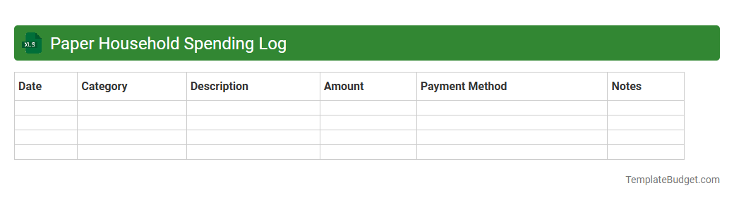 Paper Household Spending Log