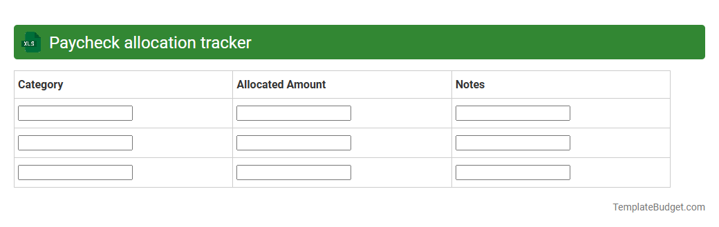 Paycheck allocation tracker