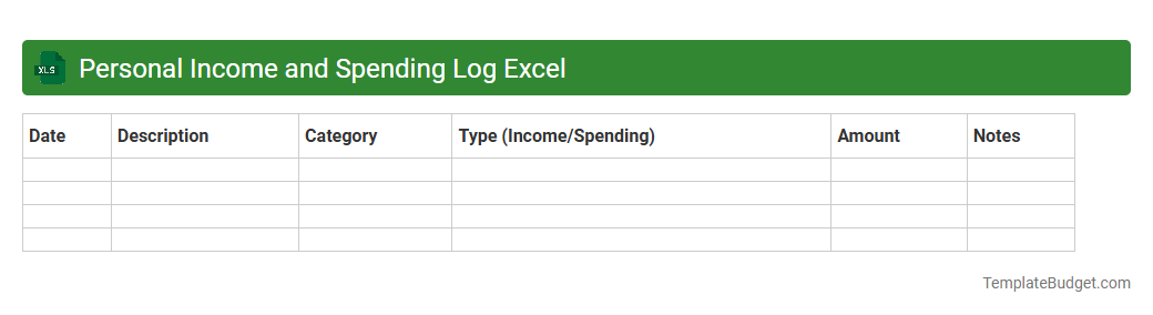 Personal Income and Spending Log Excel