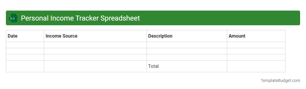 Personal Income Tracker Spreadsheet