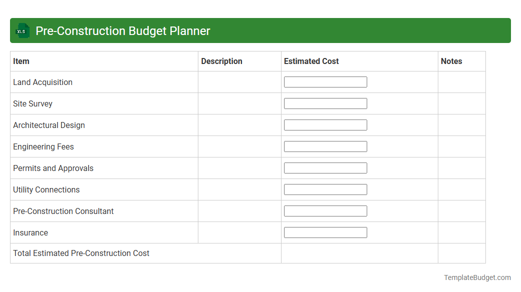 Pre-Construction Budget Planner