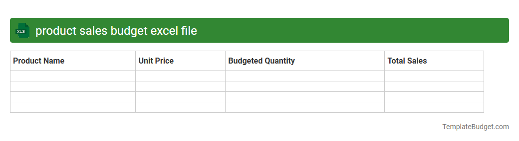 product sales budget excel file