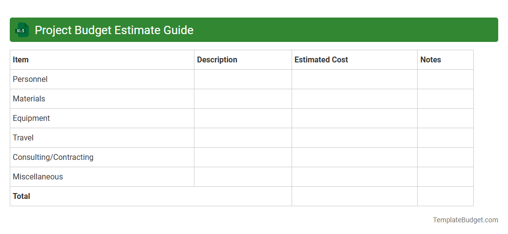 Project Budget Estimate Guide