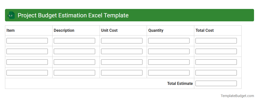 Project Budget Estimation Excel Template