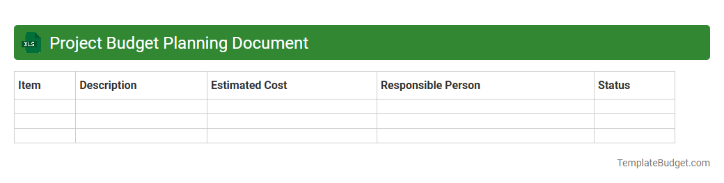 Project Budget Planning Document