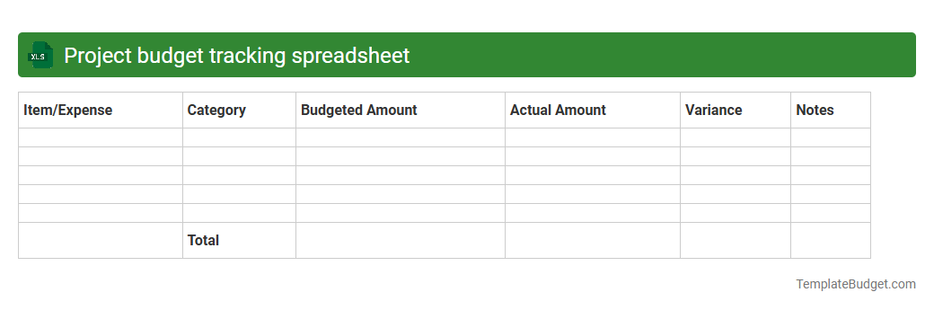 Project budget tracking spreadsheet