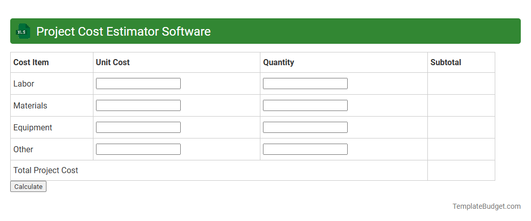 Project Cost Estimator Software