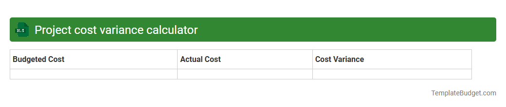 Project cost variance calculator