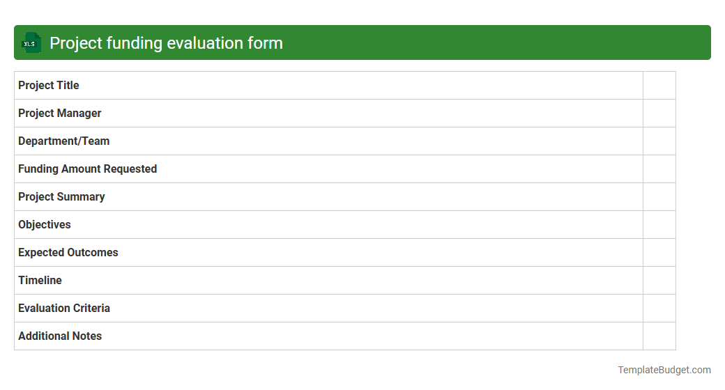 Project funding evaluation form
