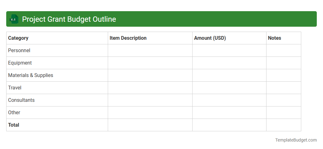 Project Grant Budget Outline