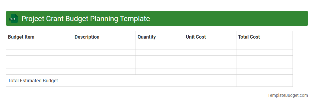 Project Grant Budget Planning Template
