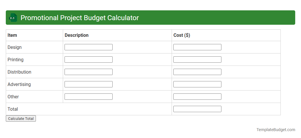 Promotional Project Budget Calculator