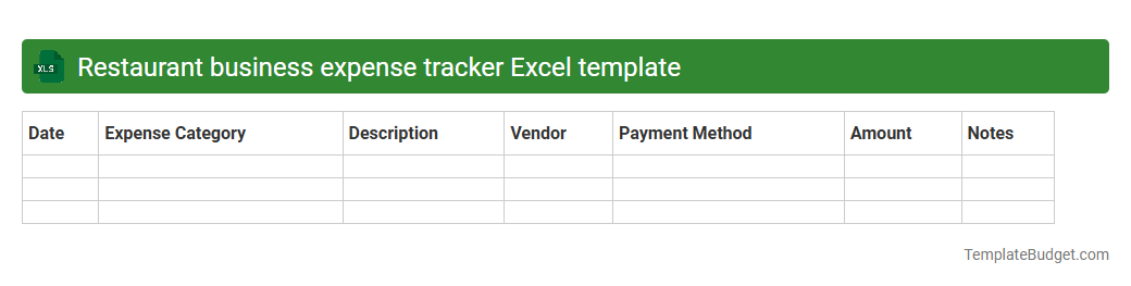 Restaurant business expense tracker Excel template
