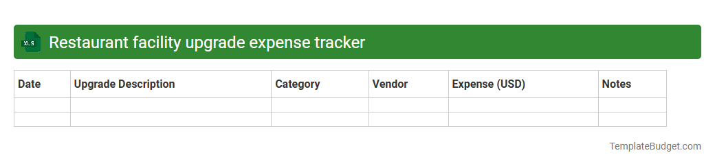 Restaurant facility upgrade expense tracker