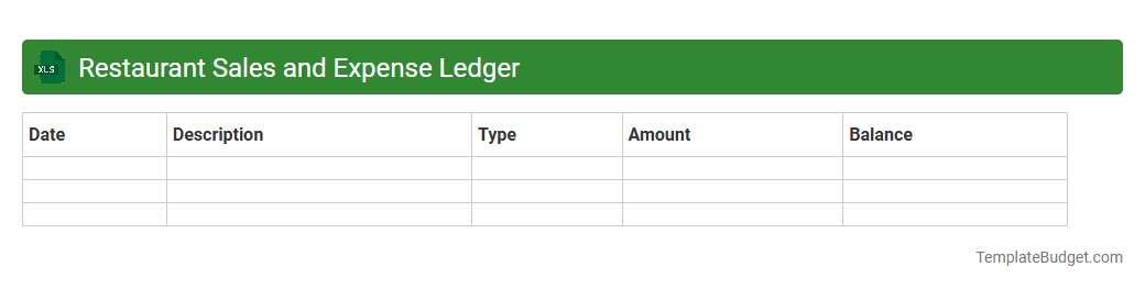 Restaurant Sales and Expense Ledger