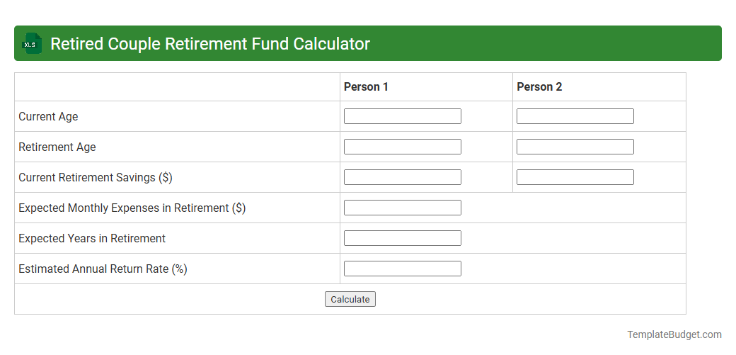Retired Couple Retirement Fund Calculator