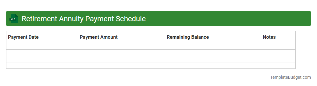 Retirement Annuity Payment Schedule