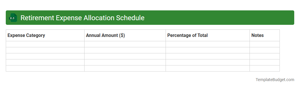 Retirement Expense Allocation Schedule