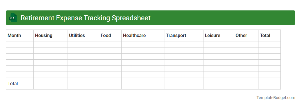 Retirement Expense Tracking Spreadsheet