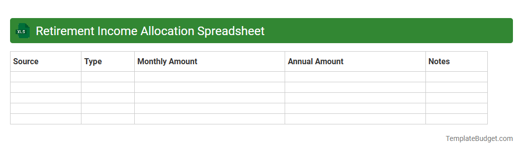 Retirement Income Allocation Spreadsheet