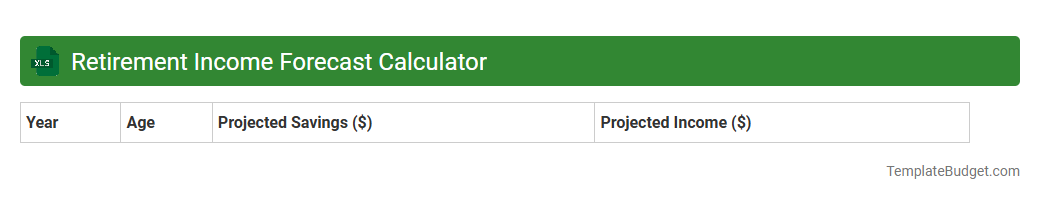 Retirement Income Forecast Calculator
