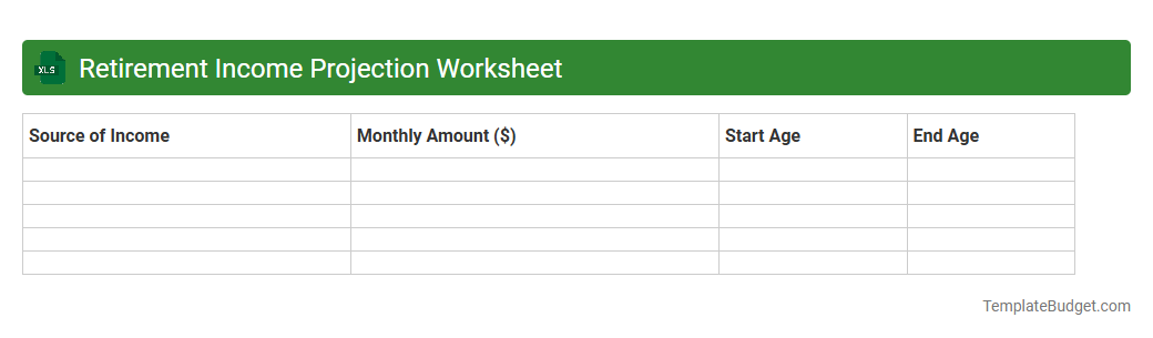 Retirement Income Projection Worksheet