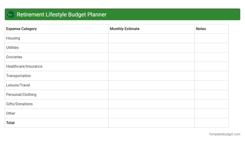 Retirement Lifestyle Budget Planner