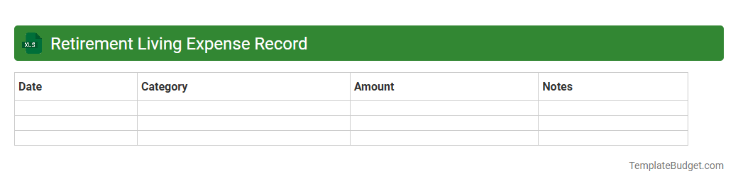 Retirement Living Expense Record