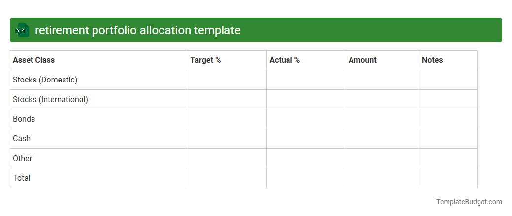 retirement portfolio allocation template