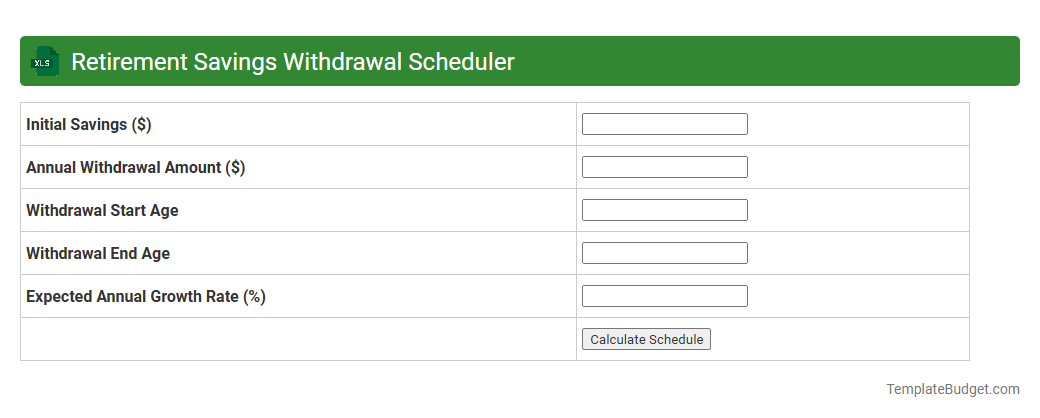 Retirement Savings Withdrawal Scheduler