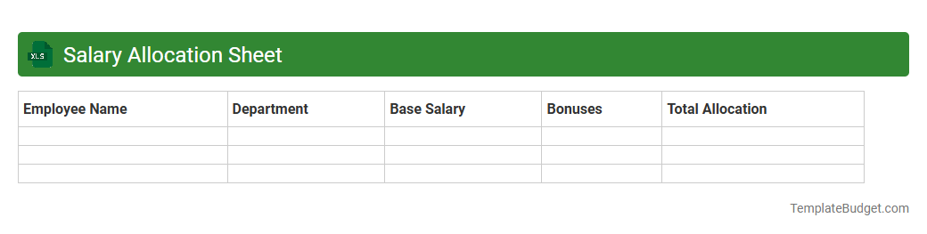 Salary Allocation Sheet