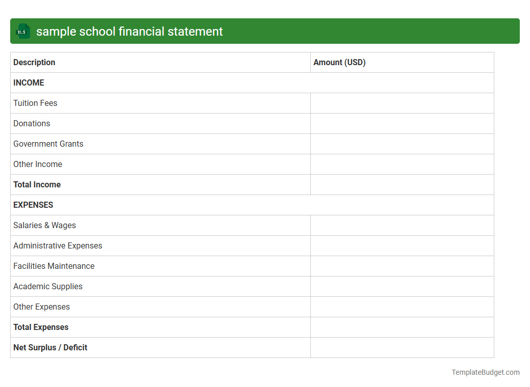 sample school financial statement