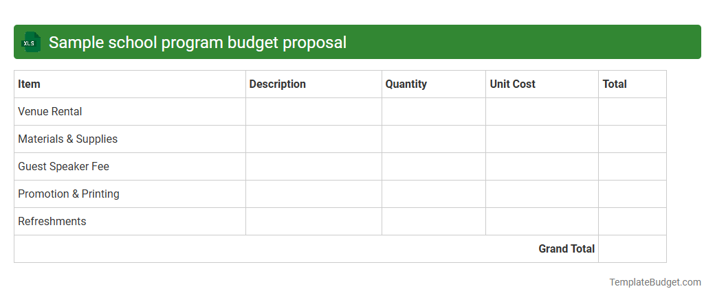 Sample school program budget proposal