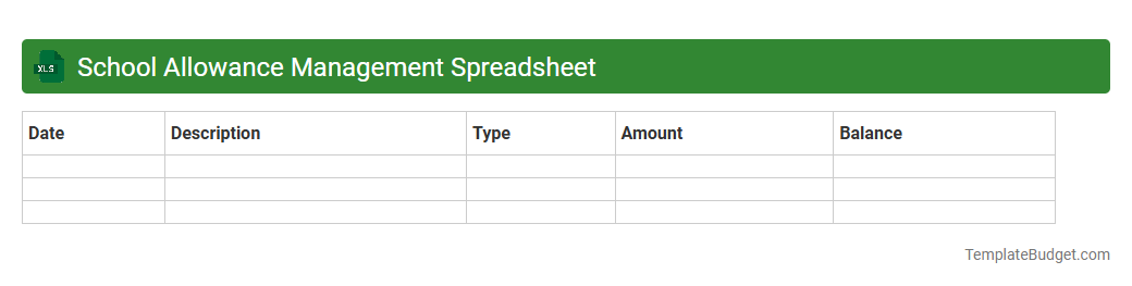School Allowance Management Spreadsheet