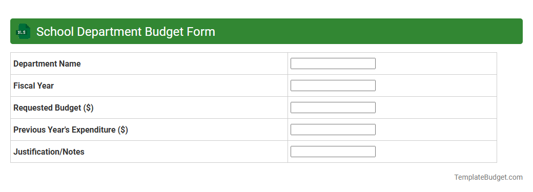 School Department Budget Form