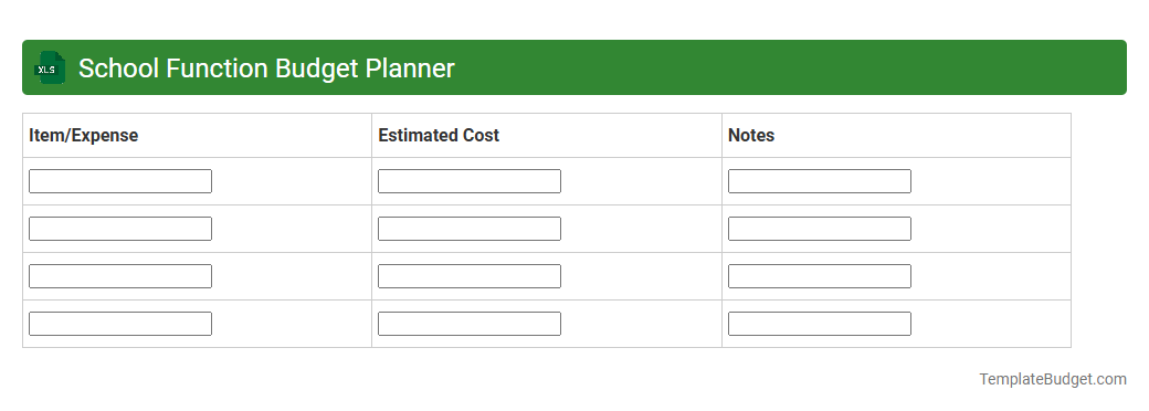 School Function Budget Planner