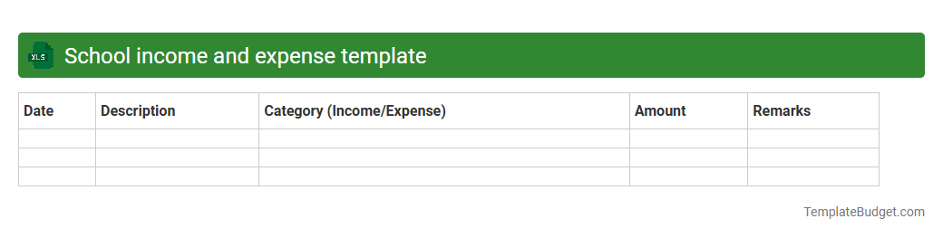 School income and expense template