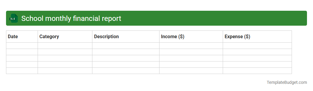 School monthly financial report