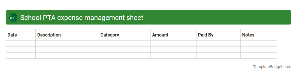School PTA expense management sheet