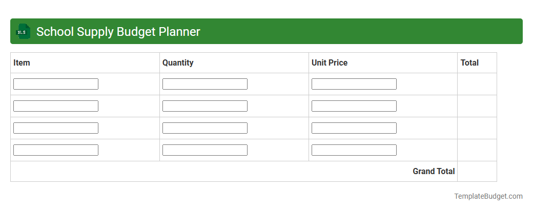 School Supply Budget Planner