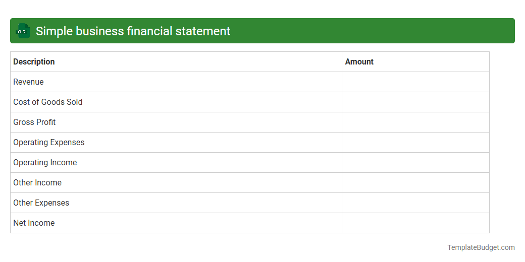 Simple business financial statement