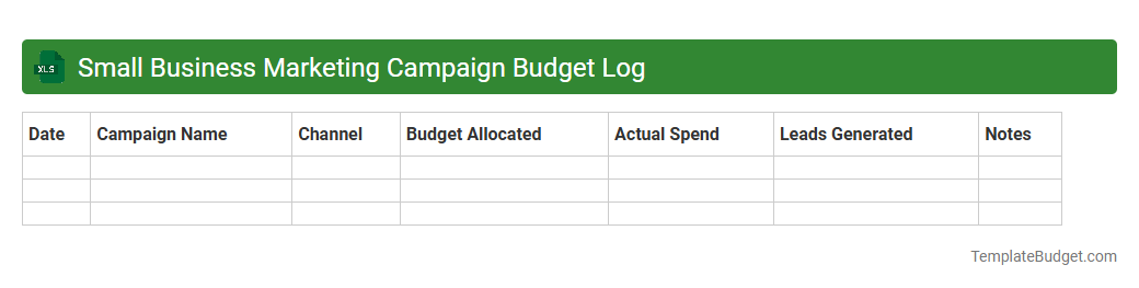 Small Business Marketing Campaign Budget Log