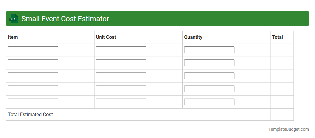 Small Event Cost Estimator