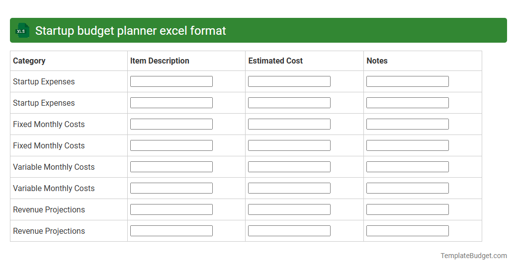 Startup budget planner excel format