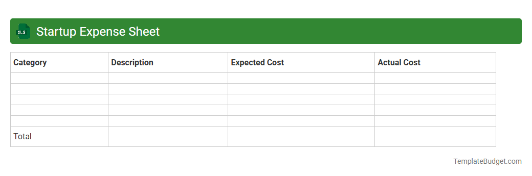Startup Expense Sheet