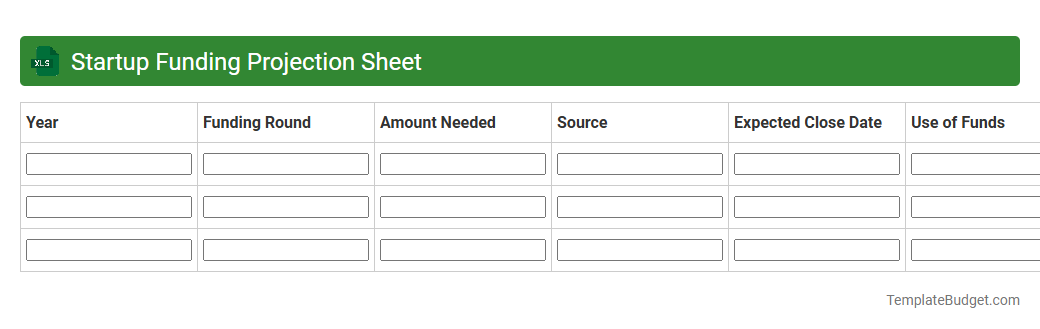 Startup Funding Projection Sheet