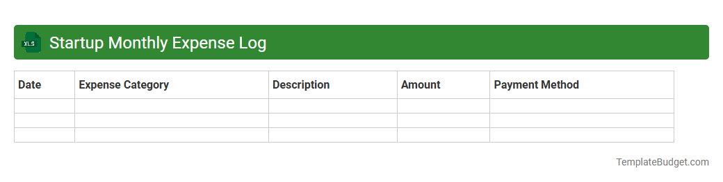 Startup Monthly Expense Log