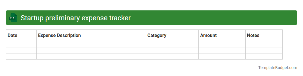 Startup preliminary expense tracker