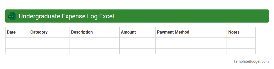 Undergraduate Expense Log Excel