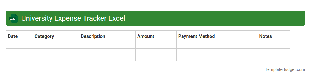 University Expense Tracker Excel